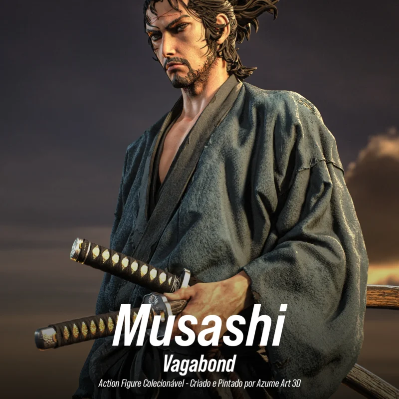 Figure Musashi – Vagabond | Resina 3D com Pintura Artesanal