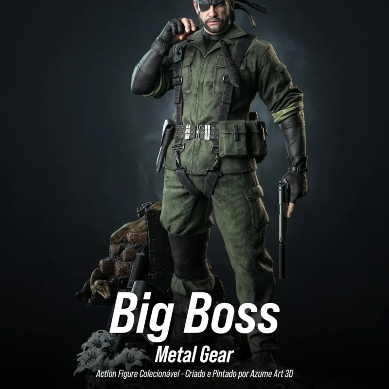 Figure Big Boss – Metal Gear | Resina 3D com Pintura Artesanal