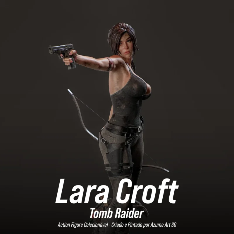 Figure Lara Croft – Tomb Raider | Resina 3D com Pintura Artesanal