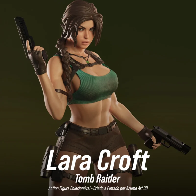 Figure Lara Croft – Tomb Raider | Resina 3D com Pintura Artesanal
